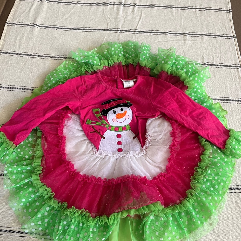 Festive Snowman Dress with Ruffles - Picture 2 of 2